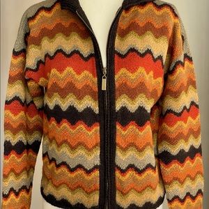 Planet Earth Llama Rust Orange Sweater S